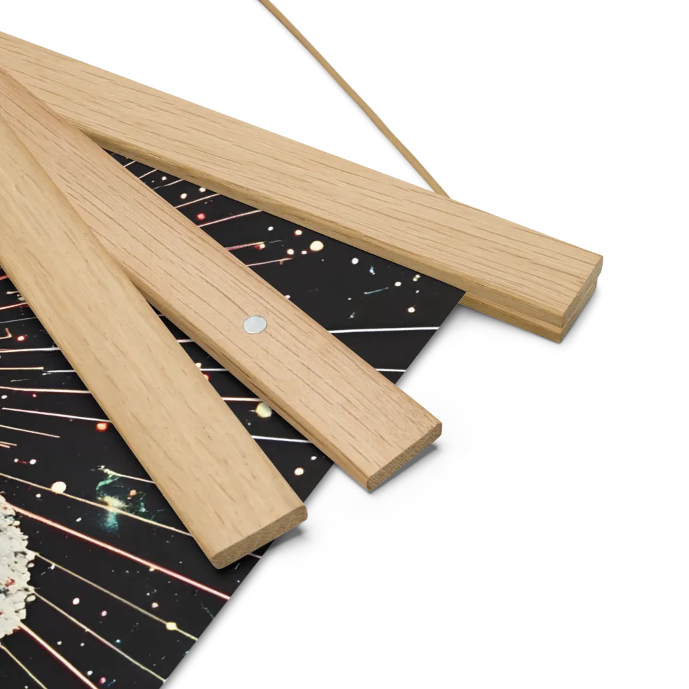 Ethereal Astronaut: A Journey Through the Cosmos | Poster With Oak Wood Hanger | 14″×14″