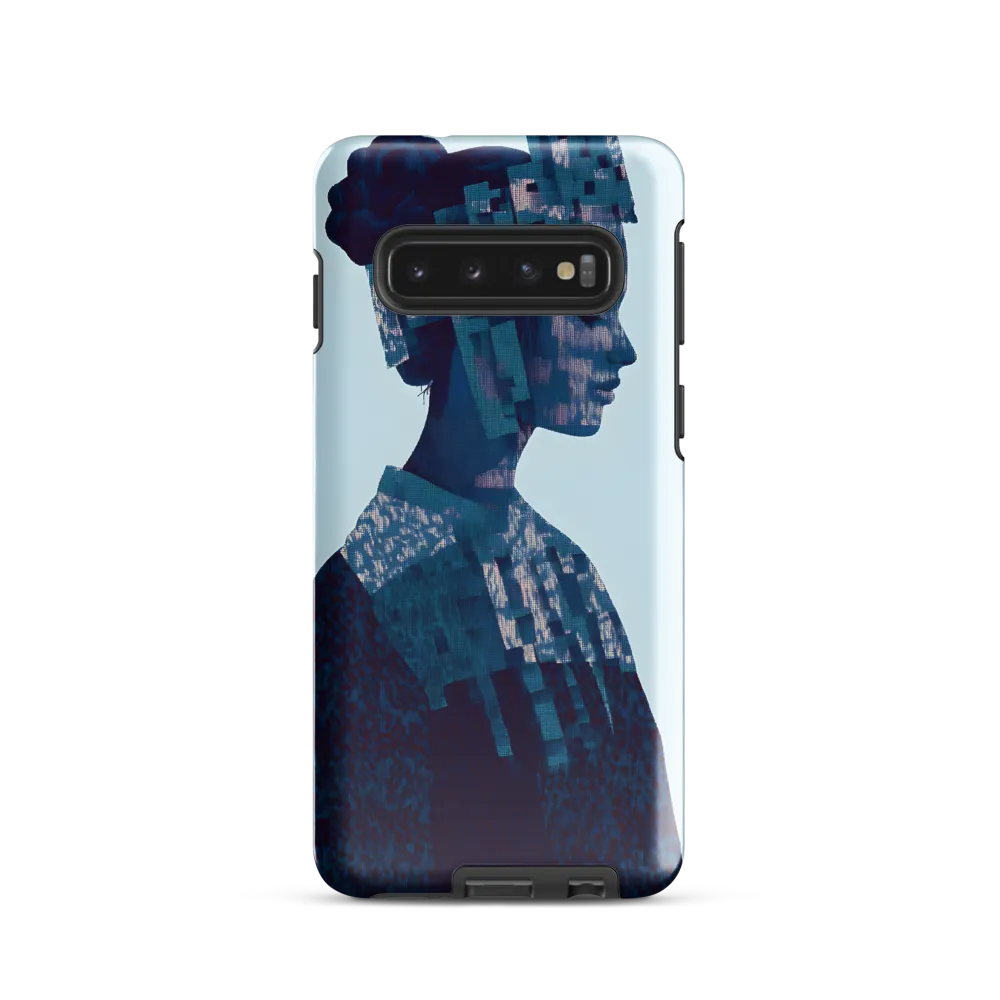 Digital Portrait in Abstract Blue