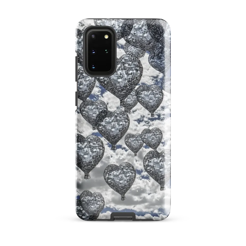 Stippled Hearts Over Cloudscape