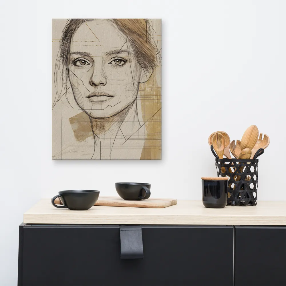 Geometric Elegance: A Modern Portrait | Canvas | 16″×20″