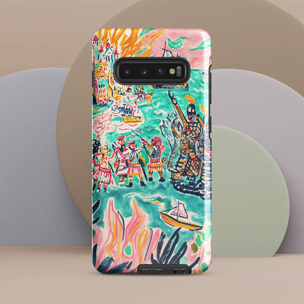 Battle on the Fiery Sea | Phone Case |  S10 Plus | Tough Case | Glossy