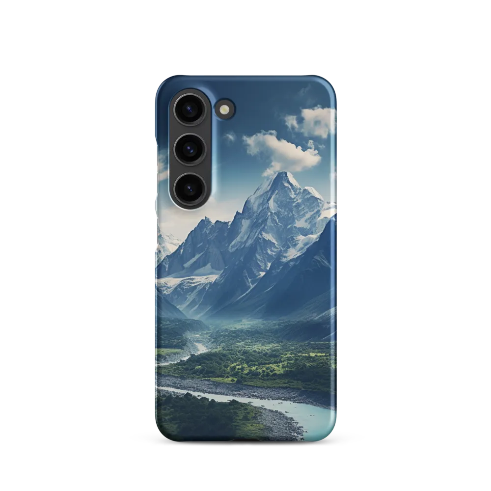Majestic Serenity: A Landscape of Mountains and Rivers | Phone Case |  S23 | Snap Case | Matte