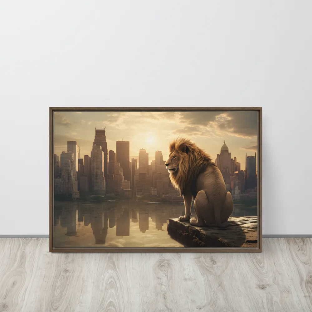 The Lion's Gaze Over the Urban Symphony