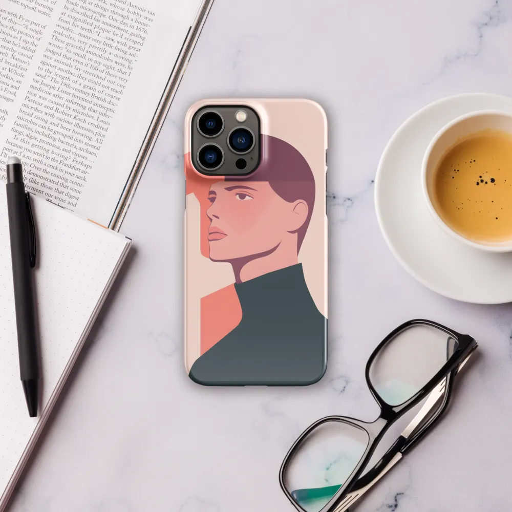 Contemplative Portrait in Minimalism | Phone Case |  13 Pro Max | Snap Case | Glossy