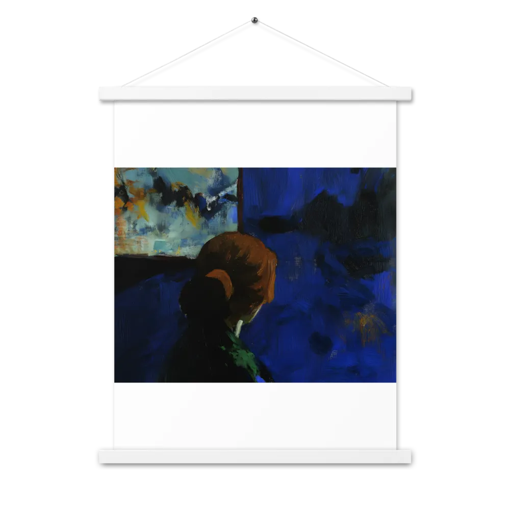 Contemplation Under the Night Sky | Poster With White Wood Hanger | 18″×24″