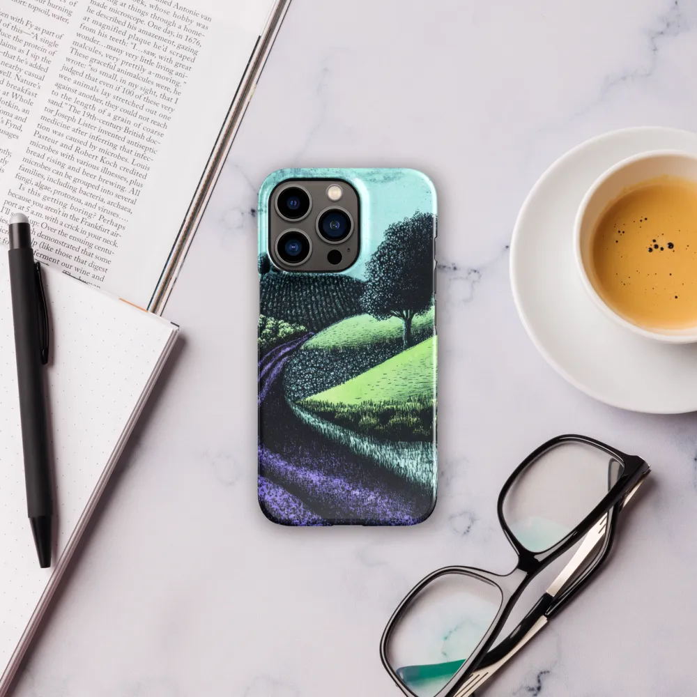 Winding Serenity: A Modern Landscape | Phone Case |  13 Pro | Snap Case | Glossy