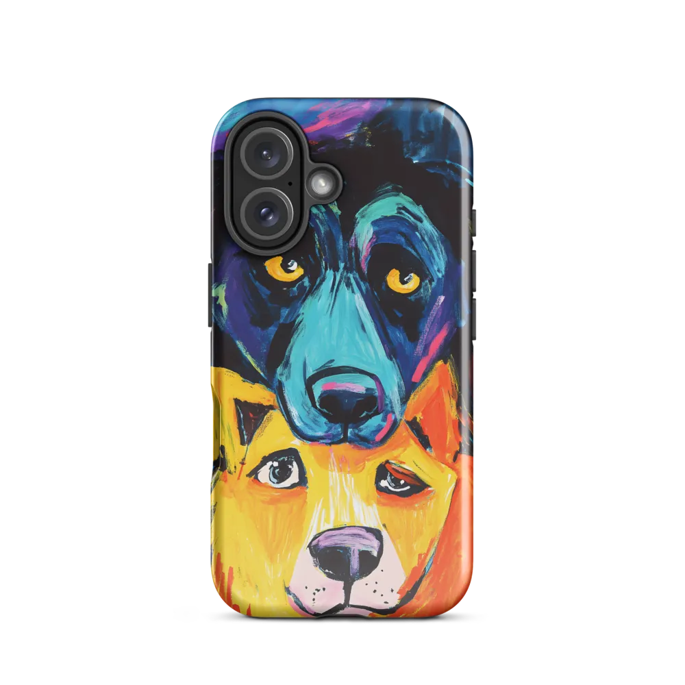 Vibrant Companions: An Expression of Canine Spirit | Phone Case |  16 | Tough Case | Glossy