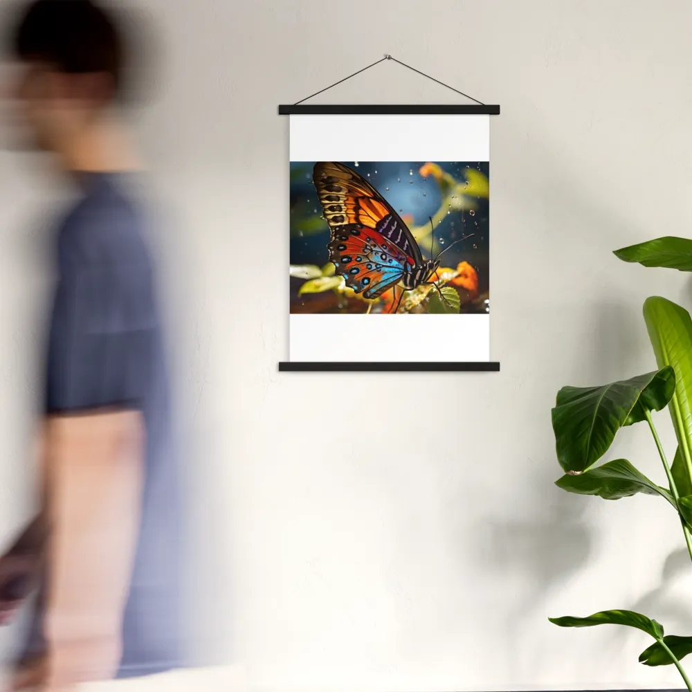 Dance of Colors: The Butterfly's Elegance | Poster With Black Wood Hanger | 18″×24″