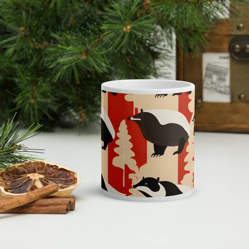 Wildlife Pattern: The Badger Tale | Mugs | Multiple Sizes & Colors