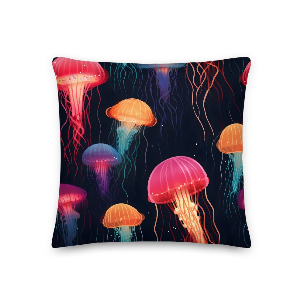 Ethereal Dance of Jellyfish | Pillow | 18″×18″