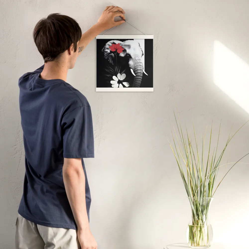 Elephant Harmony | Poster With White Wood Hanger | 12″×12″