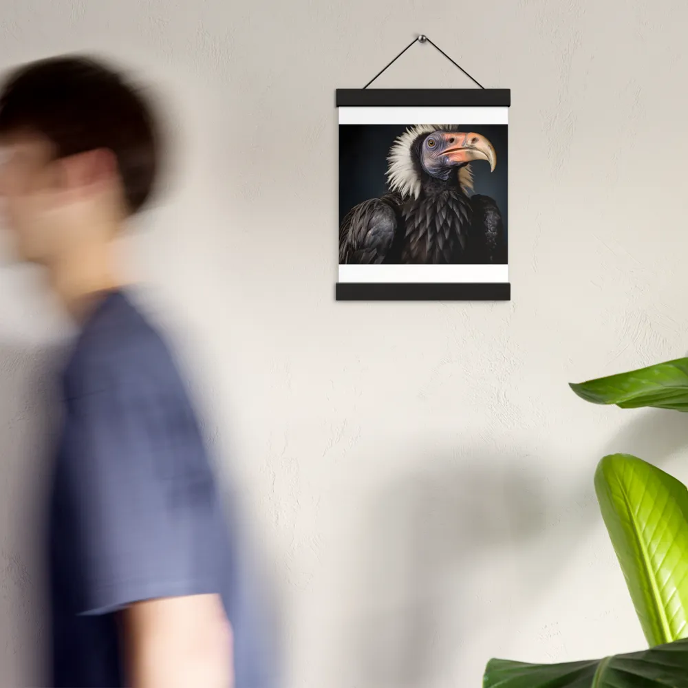 Majestic Vulture Portrait | Poster With Black Wood Hanger | 8″×10″
