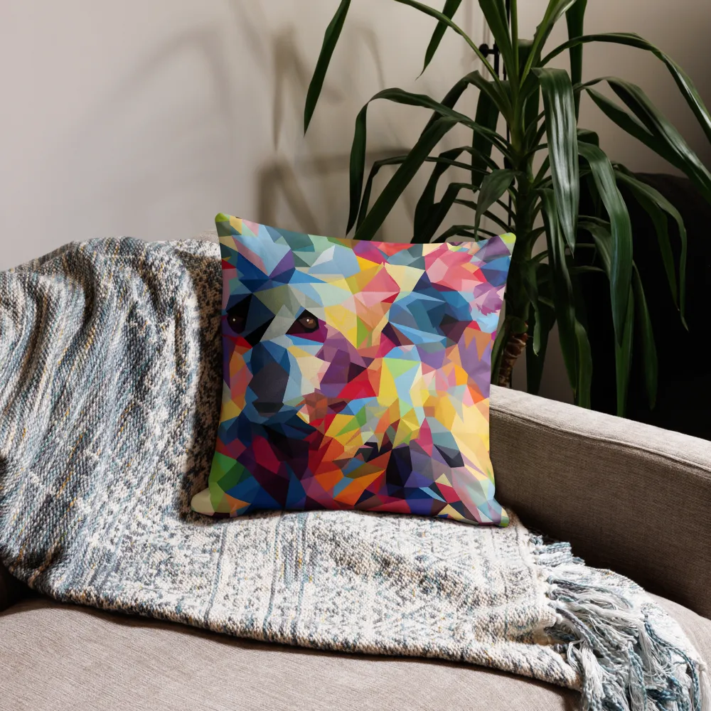 Playful Geometry: The Bear's Face | Pillow Case | 18″×18″