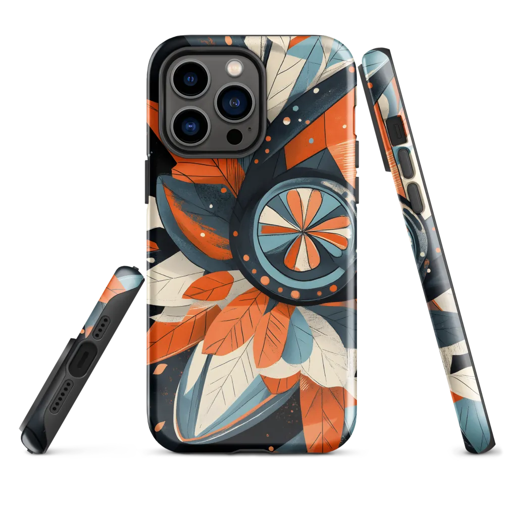 Floral Symphony in Orange and Teal