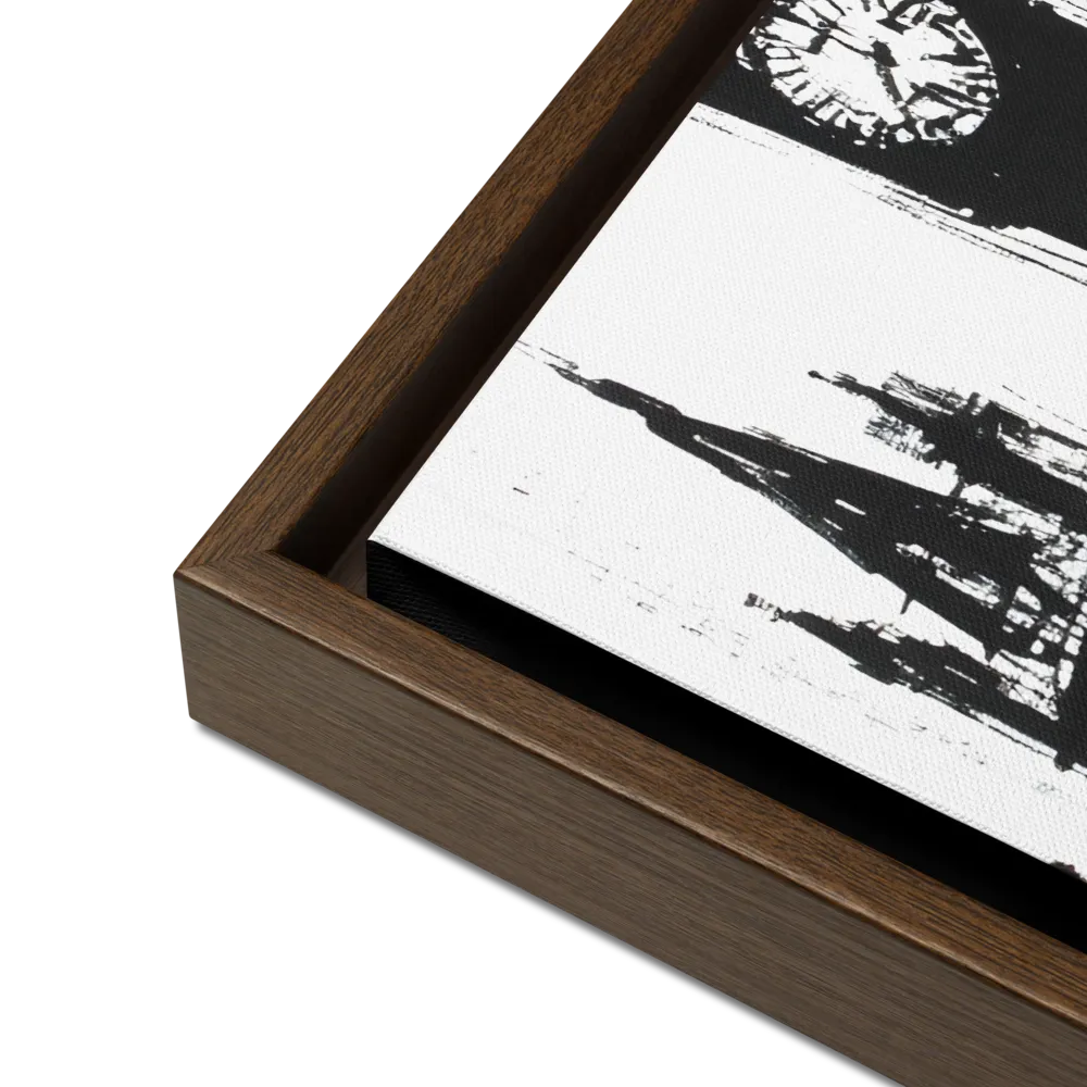 Clock Tower in Motion | Canvas with Brown Frame | 16″×20″