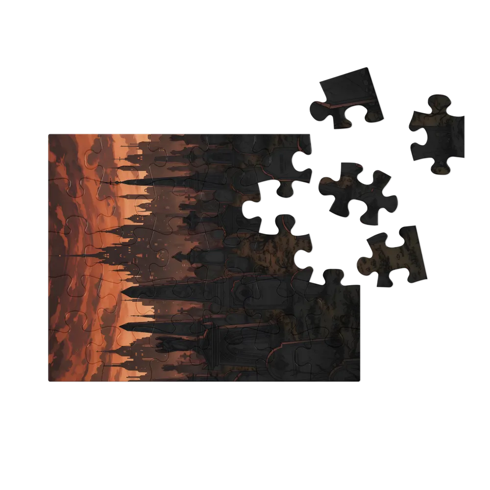 Graveyard at Dusk 
 Jigsaw Puzzle in Tin Box