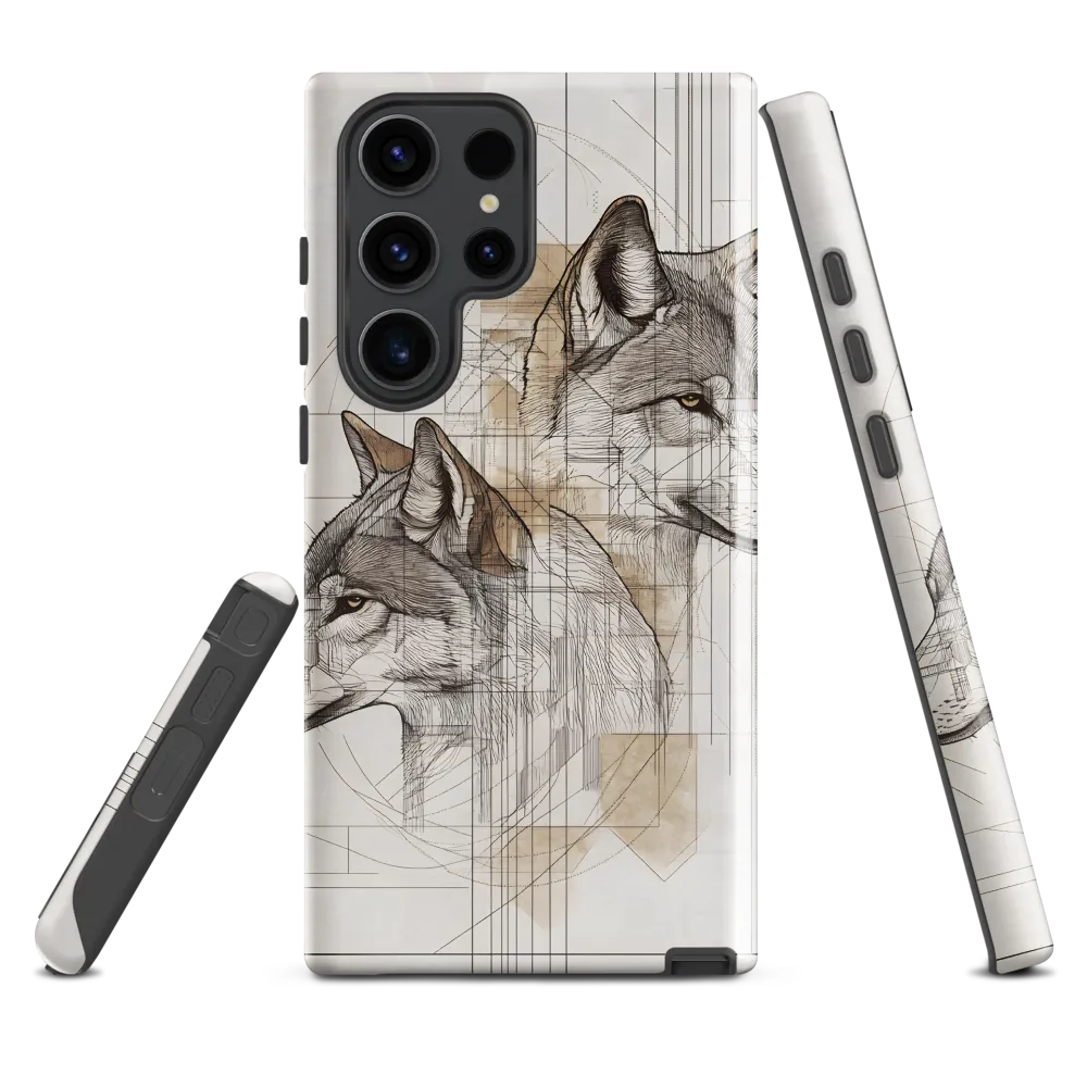 Geometric Harmony: The Essence of Wolves | Phone Case |  S23 Ultra | Tough Case | Glossy