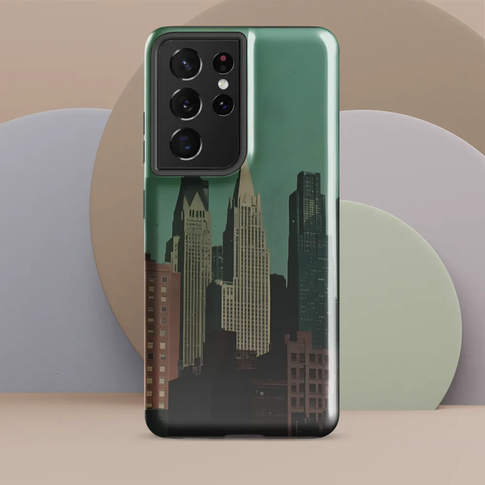 Urban Nostalgia: A Retro Cityscape | Phone Case |  S21 Ultra | Tough Case | Glossy