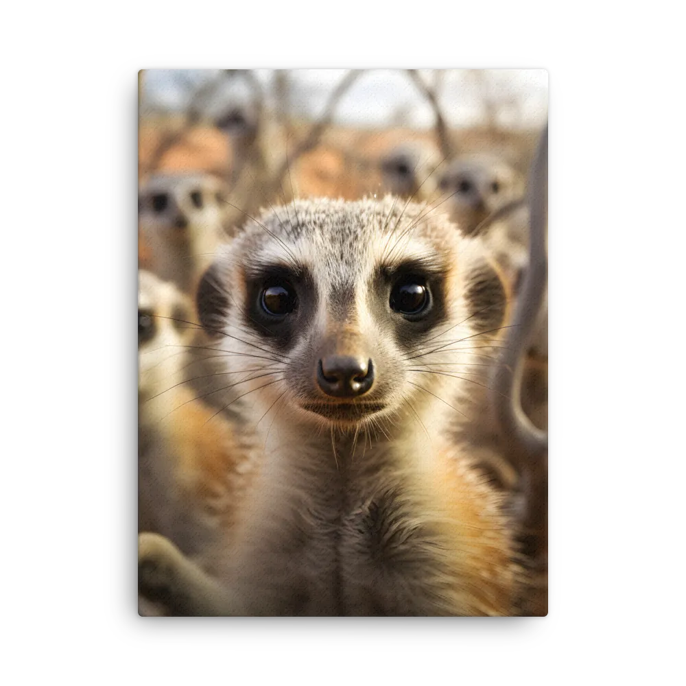 Curious Meerkats in Community | Thin Canvas | 24″×32″