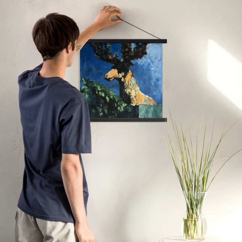 The Majestic Deer in Nature | Poster With Black Wood Hanger | 18″×18″