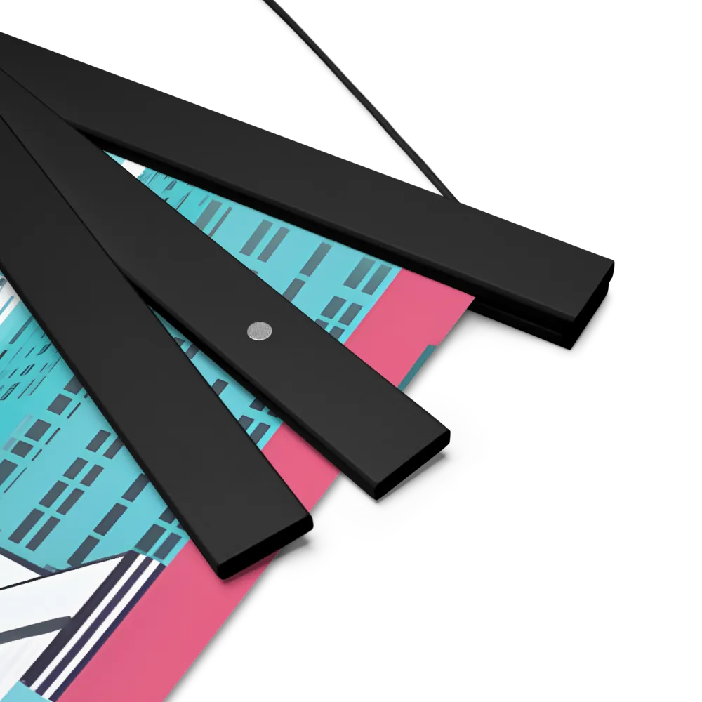 Urban Symphony: A Modern Cityscape | Poster With Black Wood Hanger | 14″×14″