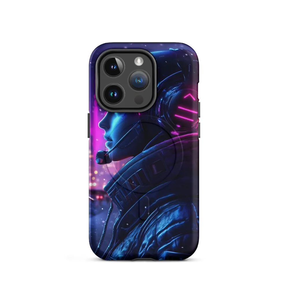Dystopian Elegance: Cyberpunk Figure in Neon