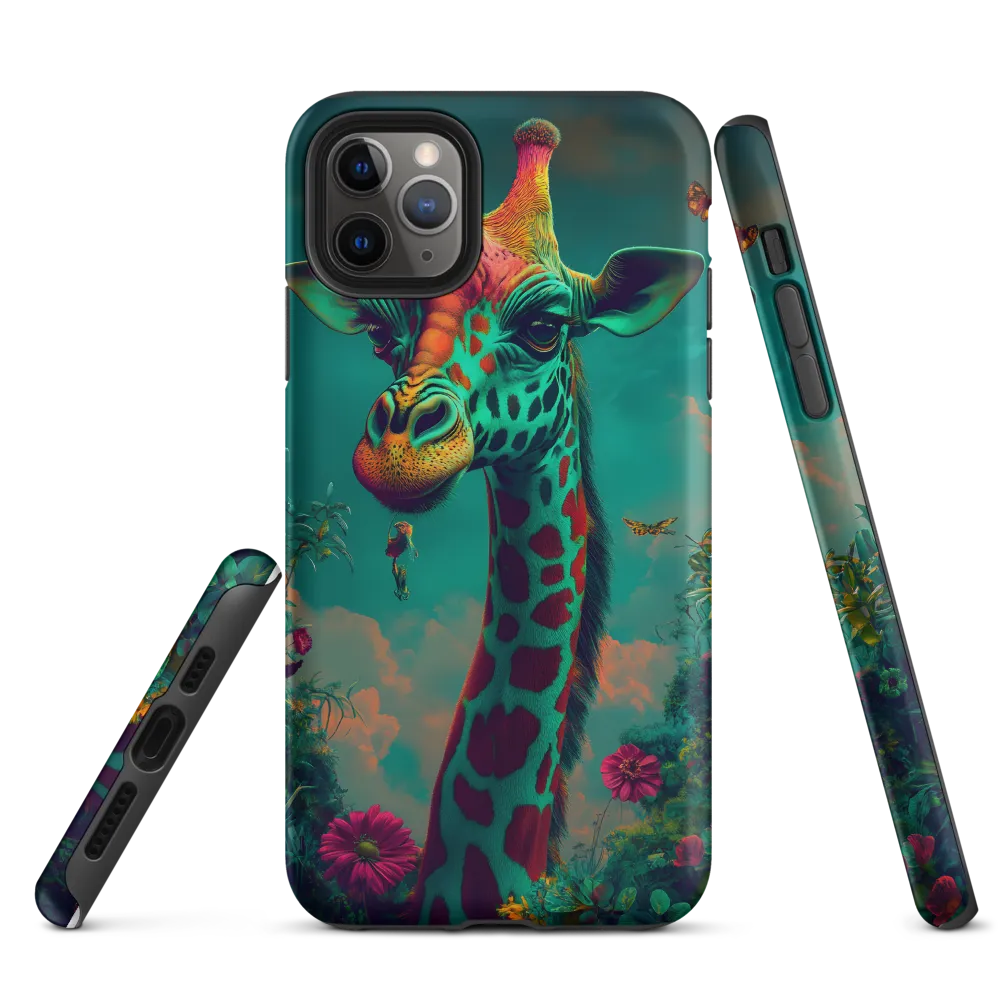 Whimsical Giraffe Among Blossoms