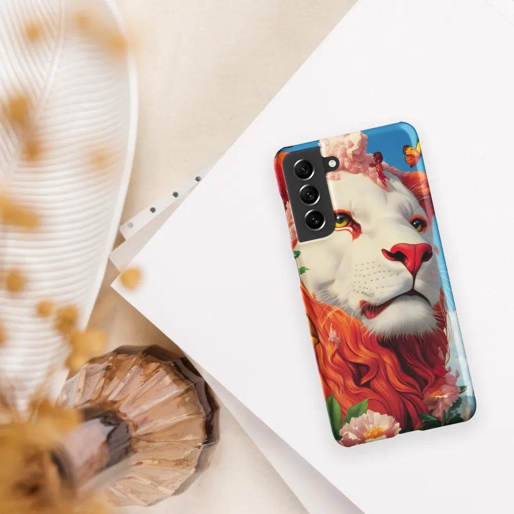 Majestic Lion Amidst Floral Splendor