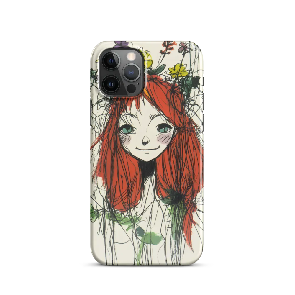 Whimsical Floral Portrait | Phone Case |  12 Pro | Snap Case | Glossy