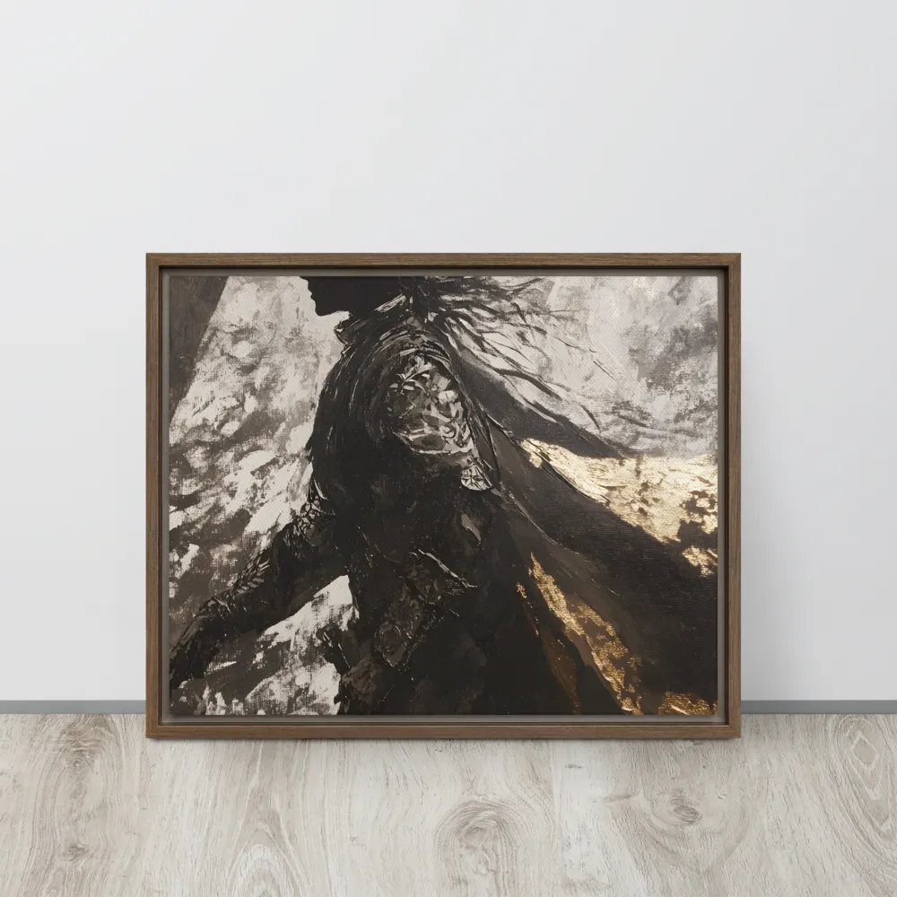 The Silhouette of Valor | Canvas with Brown Frame | 16″×20″