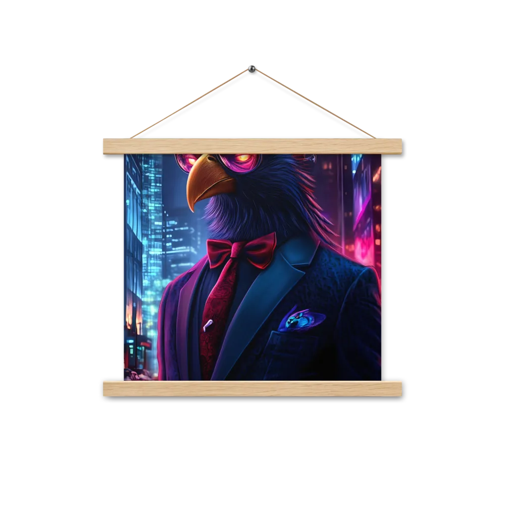 The Dapper Avian | Poster With Oak Wood Hanger | 14″×14″