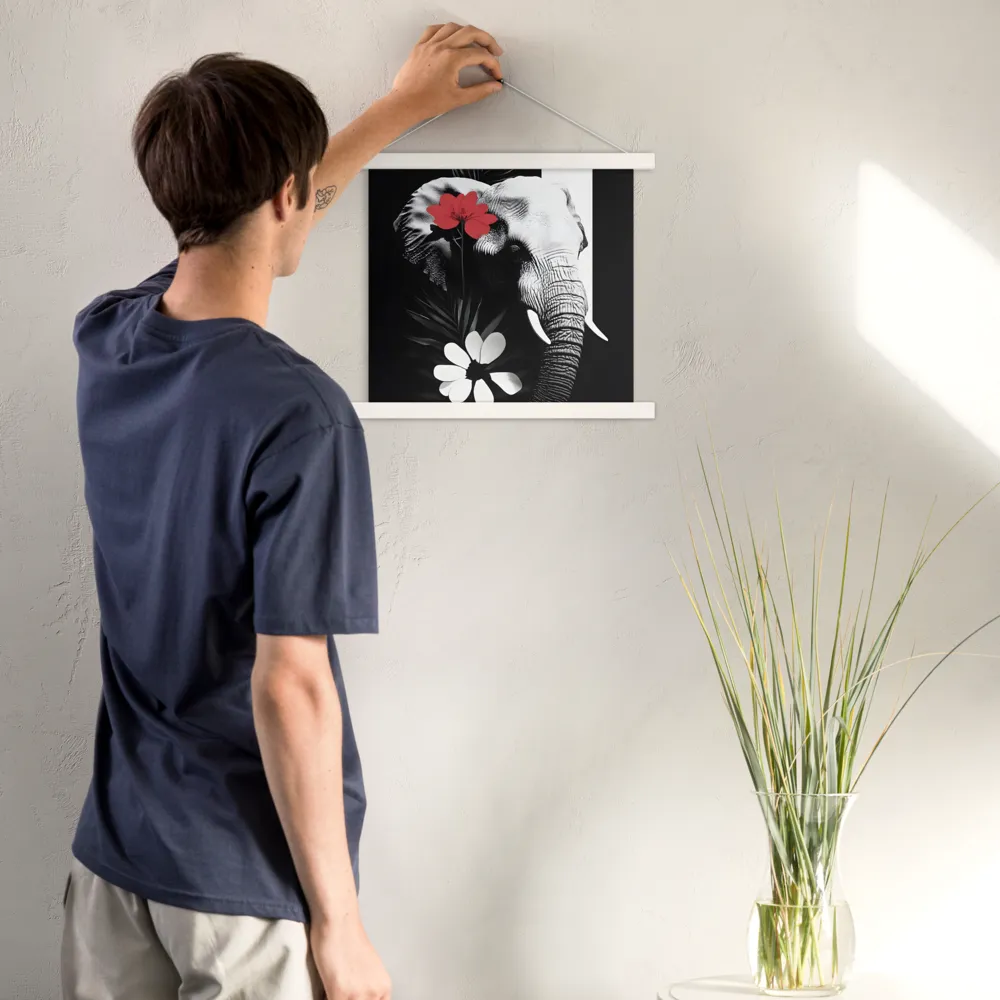 Elephant Harmony | Poster With White Wood Hanger | 14″×14″