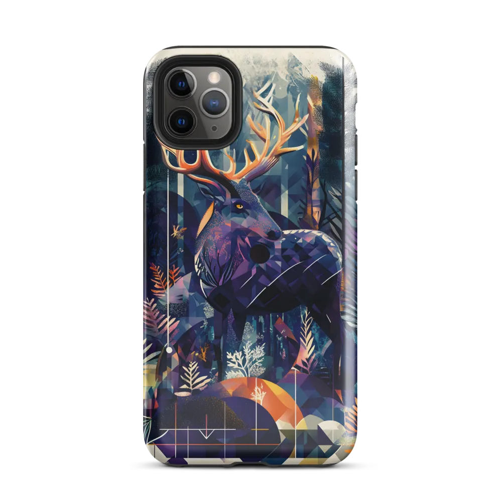 Majestic Serenity: A Geometric Forest Encounter | Phone Case |  11 Pro Max | Tough Case | Glossy