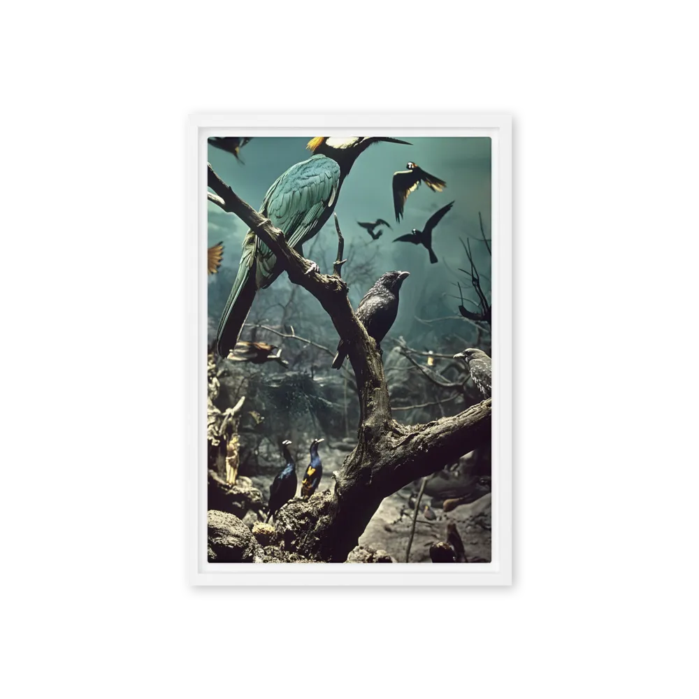 Whispers of the Avian Realm | Canvas with White Frame | 12″×18″