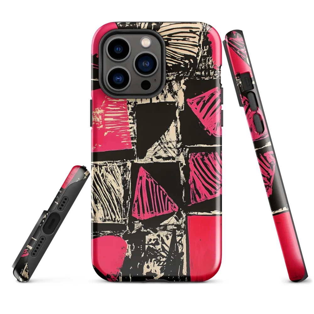 Geometric Symphony in Pink and Black