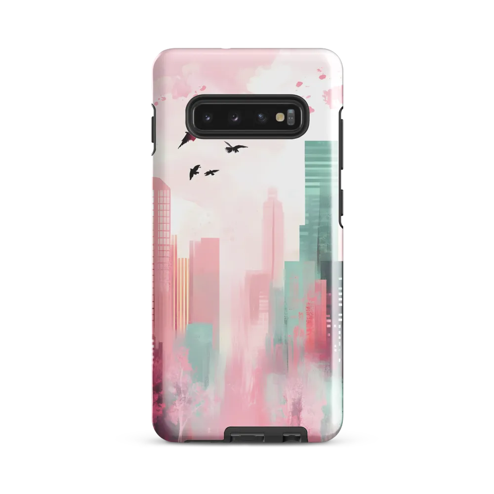 Dreamy Cityscape in Pink and Cyan | Phone Case |  S10 Plus | Tough Case | Glossy