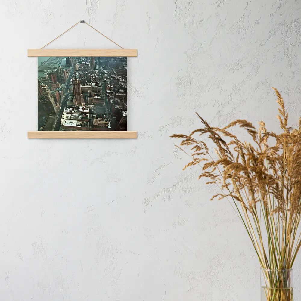 Aerial Symphony of Urban Life | Poster With Oak Wood Hanger | 10″×10″