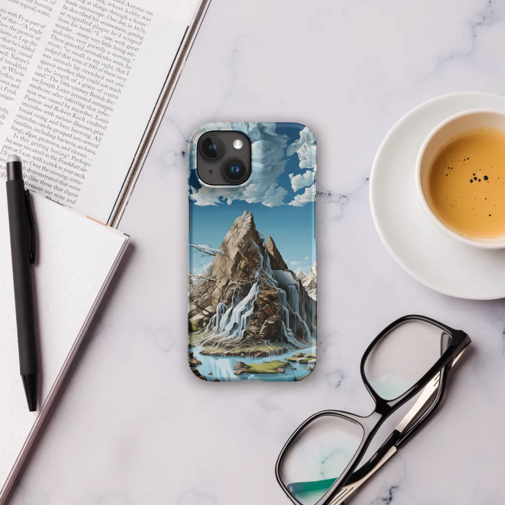 Majestic Cascade: A Mountain Masterpiece | Phone Case |  15 | Snap Case | Matte