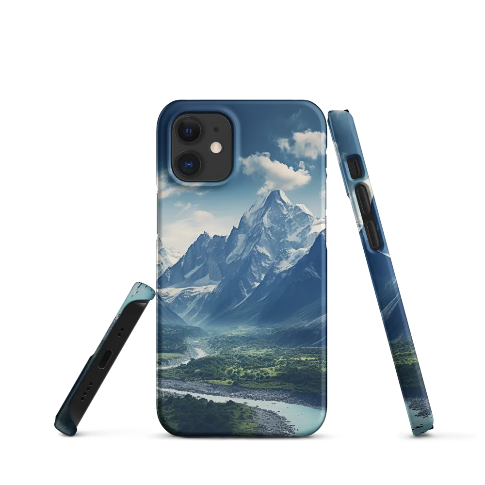 Majestic Serenity: A Landscape of Mountains and Rivers | Phone Case |  12 Mini | Snap Case | Matte