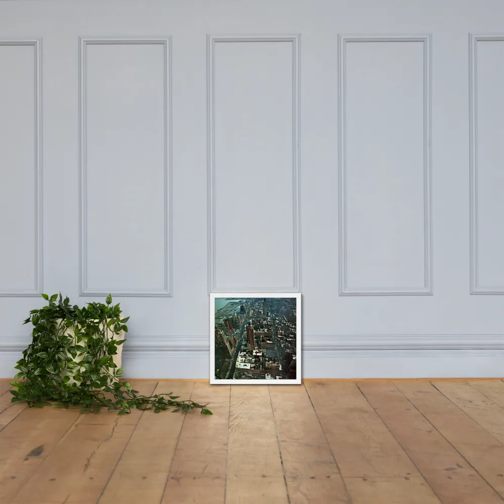 Aerial Symphony of Urban Life | Poster with White Frame | 14″×14″
