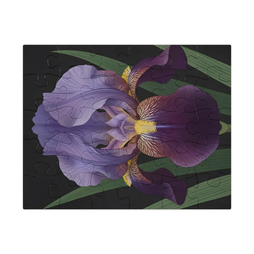 Violet Iris 
 Jigsaw Puzzle in Tin Box
