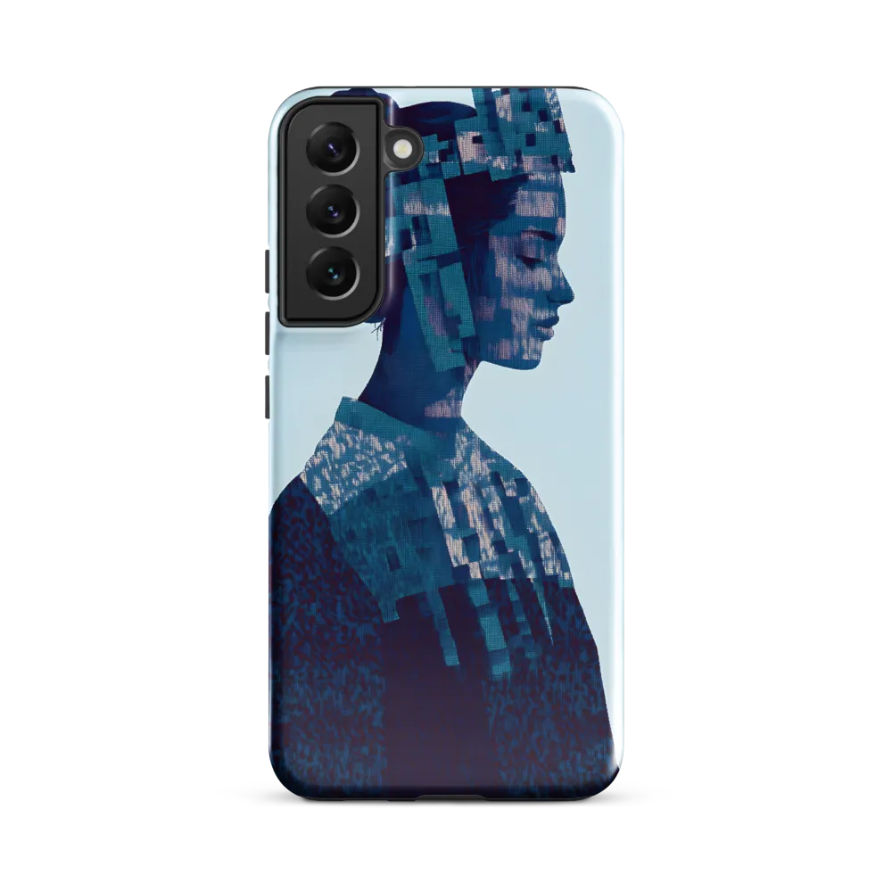 Digital Portrait in Abstract Blue