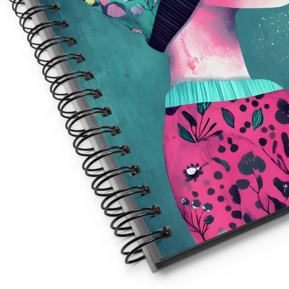 Whimsical Floral Portrait | Spiral Notebook