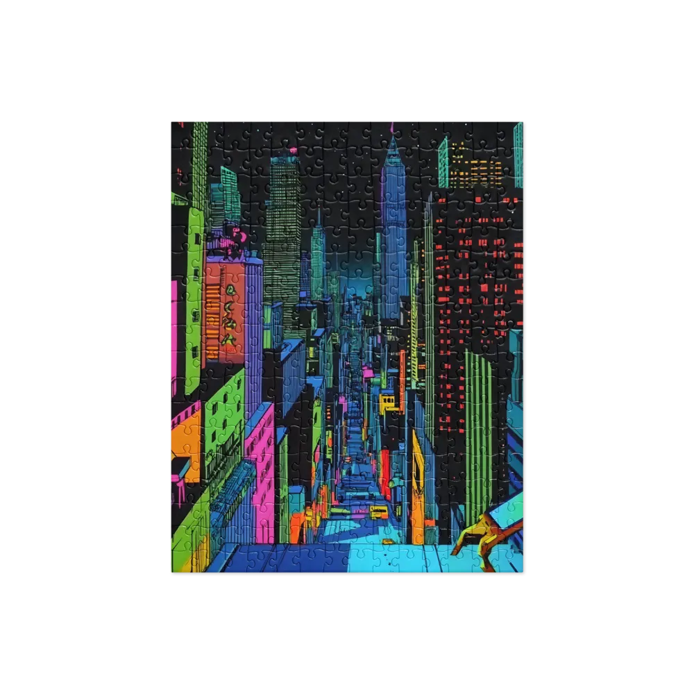 Neon Dreams of a Futuristic City | Jigsaw Puzzle | 252 pieces