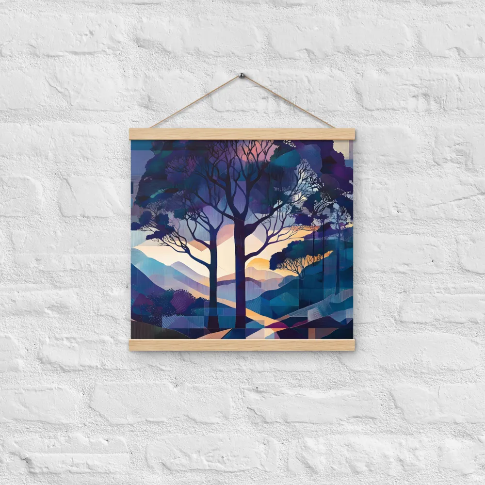 Tranquil Geometry: A Journey Through Color | Poster With Oak Wood Hanger | 16″×16″