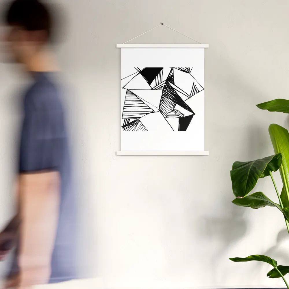 Dynamic Geometry in Ink | Poster With White Wood Hanger | 18″×24″