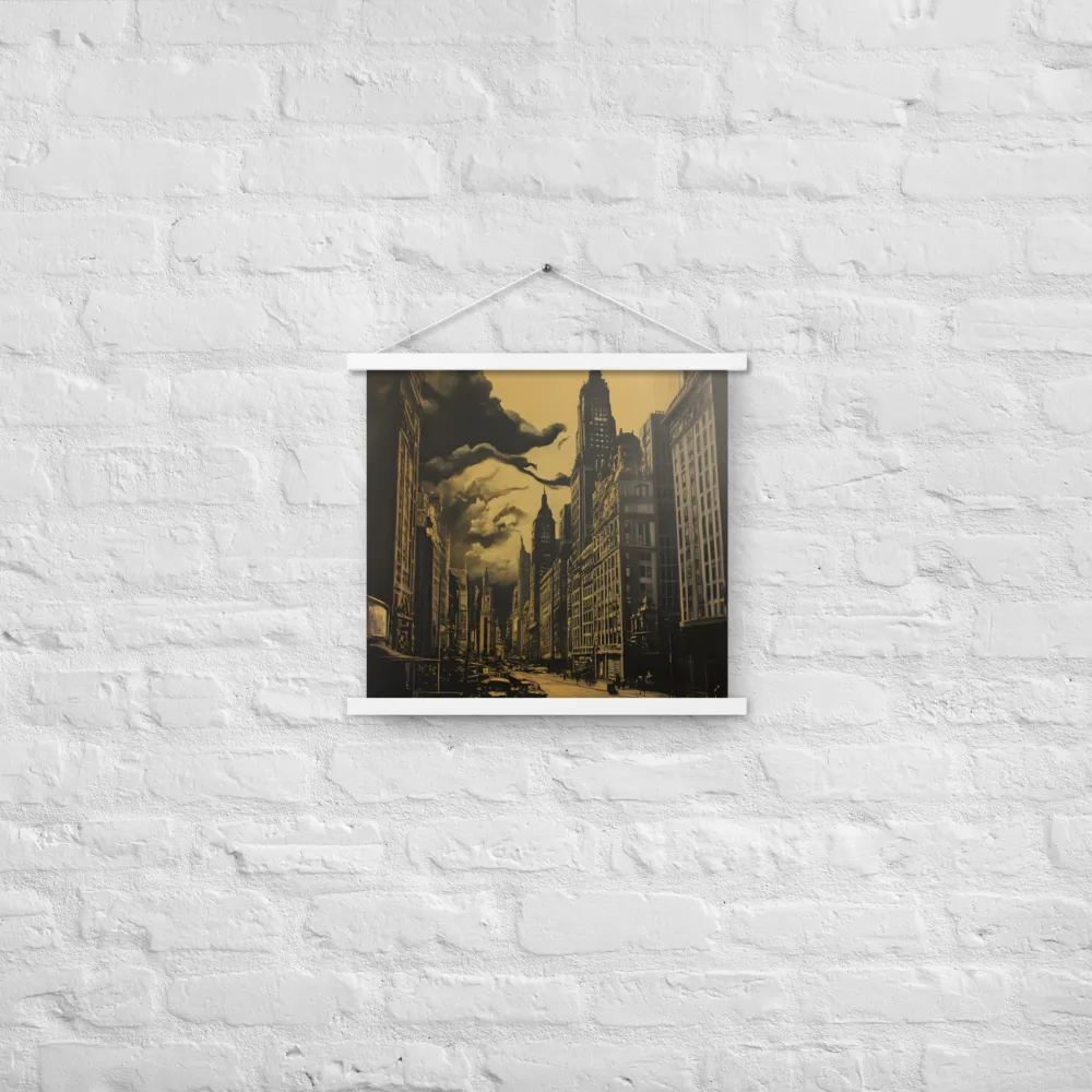 Echoes of a Forgotten Skyline | Poster With White Wood Hanger | 18″×18″