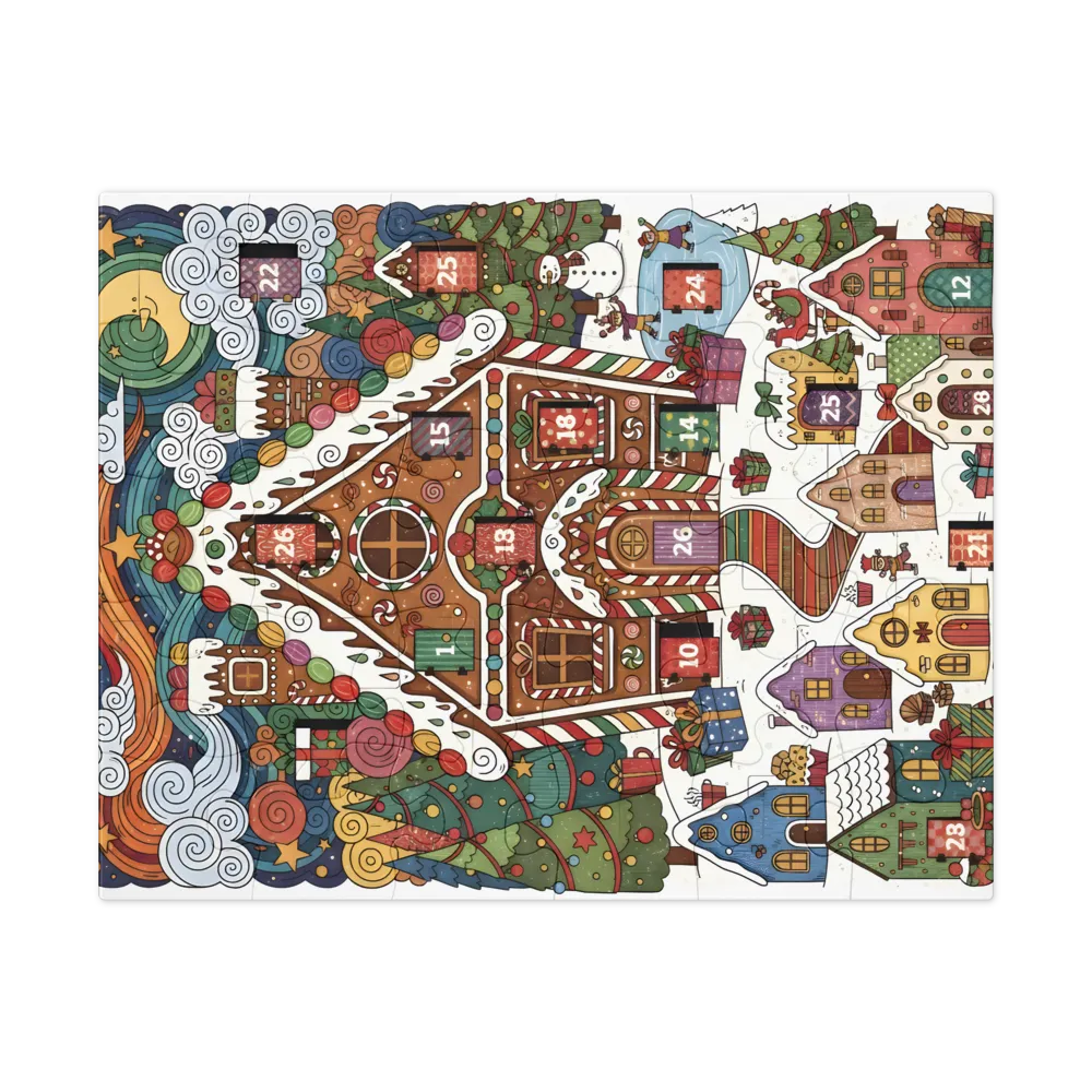 Gingerbread Advent House 
 Jigsaw Puzzle in Tin Box