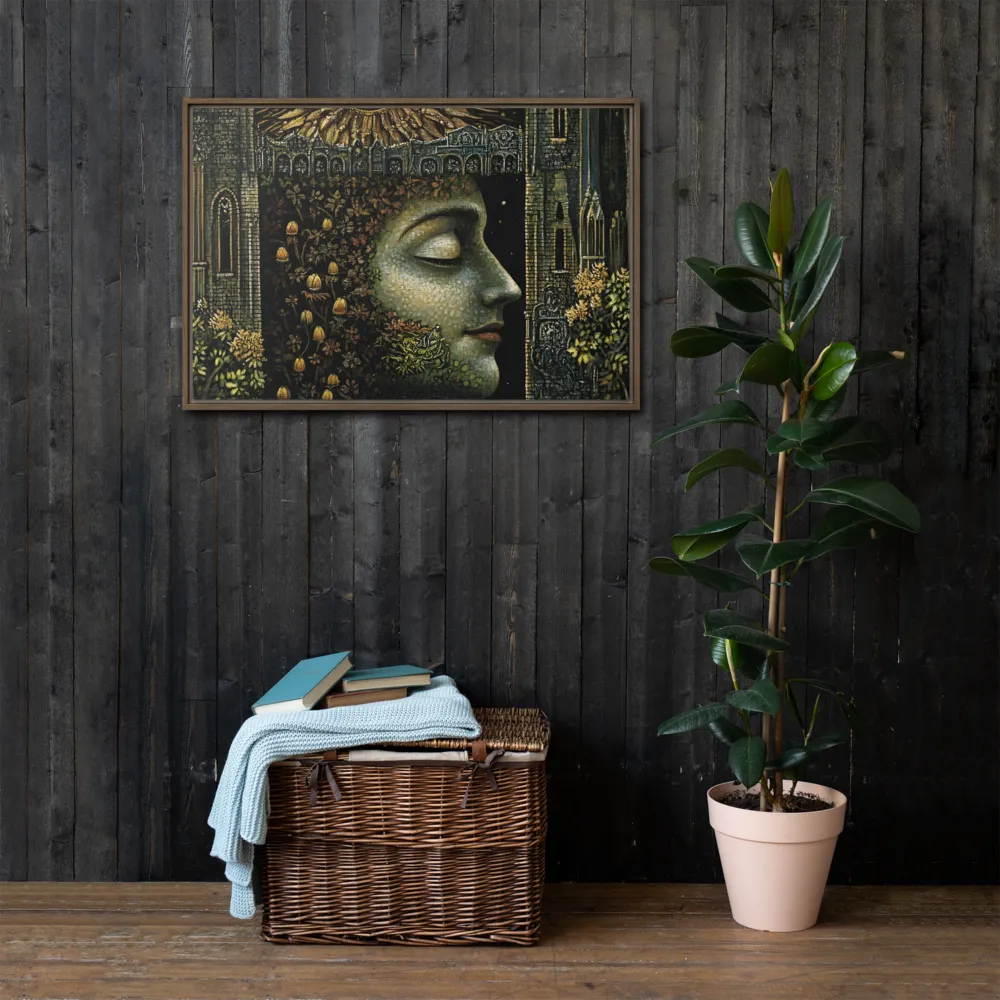 Nature’s Embrace: The Infinite Connection | Canvas with Brown Frame | 24″×36″