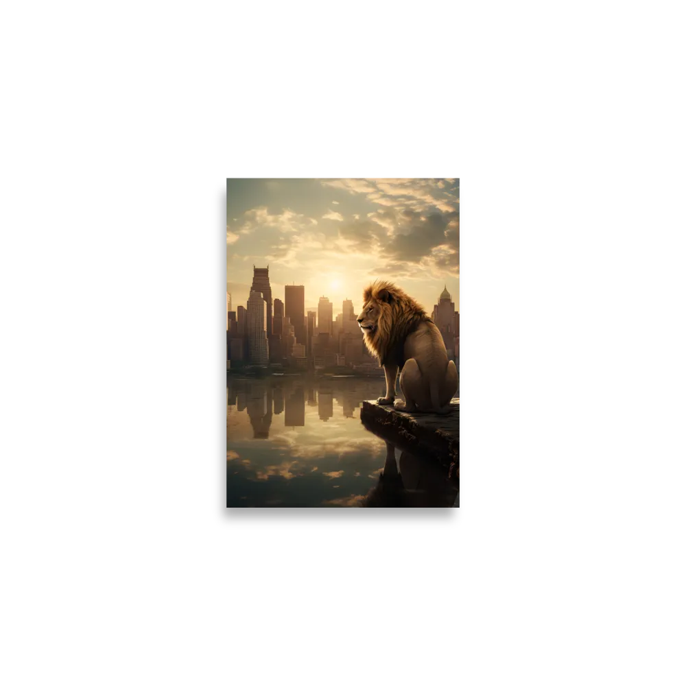 The Lion's Gaze Over the Urban Symphony | Poster | A2 (16.5″×23.3″)